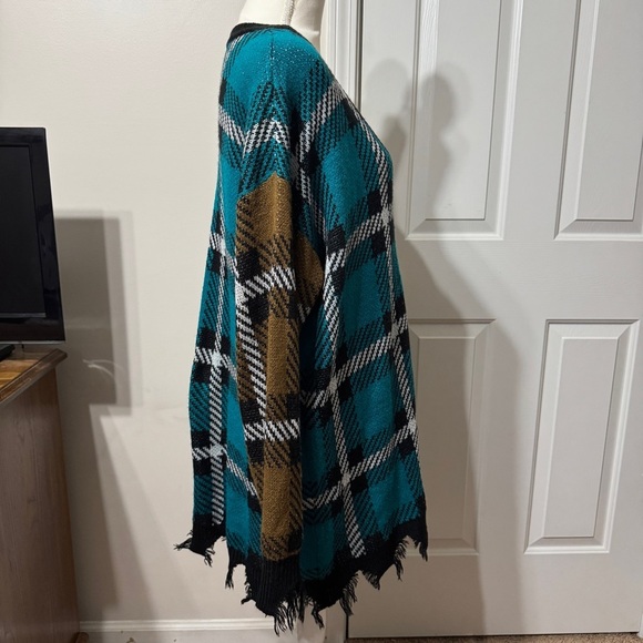 Cato Blue and Green Oversized Cardigan Sweater, size XL - Picture 6 of 8